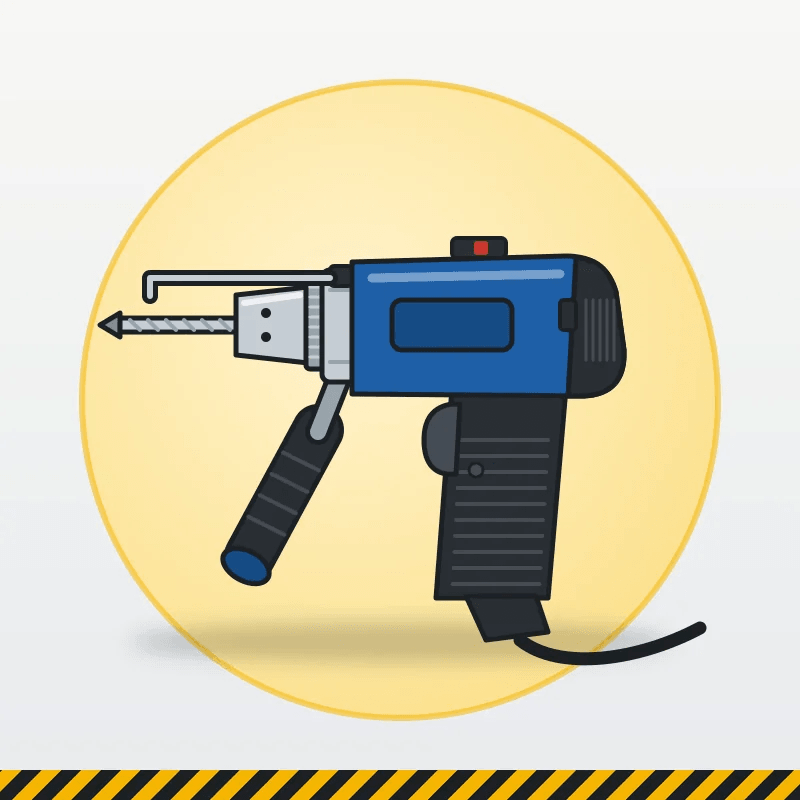 Bosch GSB 550 Bor Beton (Impact Drill) 13 mm — ilustrasi bor beton impact drill berwarna biru dengan chuck 13 mm dan gagang samping